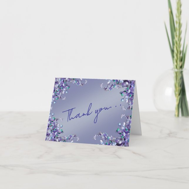 Tarjeta De Agradecimiento Lavender Blue Spring Lilac Florals Thank You Card (Anverso)