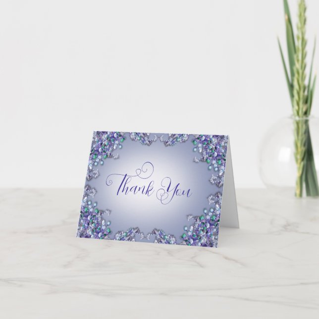 Tarjeta De Agradecimiento Lavender Blue Spring Lilac Florals Thank You Card (Anverso)