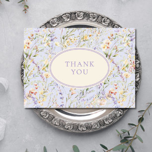 Tarjeta De Agradecimiento Lavender Blue Wildflower Baby Shower