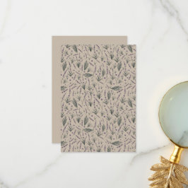 Tarjeta De Agradecimiento Lavender Botanical Pattern Flat Thank You Card