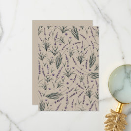 Tarjeta De Agradecimiento Lavender Botanical Pattern Thank You Card