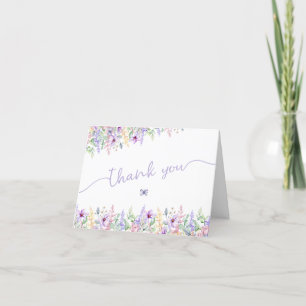 Tarjeta De Agradecimiento Lavender Butterfly Wildflower Garden Brunch