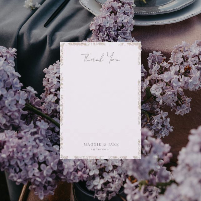 Tarjeta De Agradecimiento Lavender Chinoiserie Elegant Wedding Gracias (Subido por el creador)