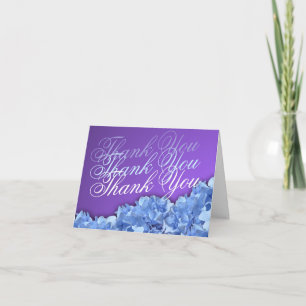 Tarjeta De Agradecimiento Lavender e Hydrangeas Azules Gracias