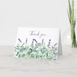 Tarjeta De Agradecimiento Lavender Eucalyptus Boda Floral Gracias