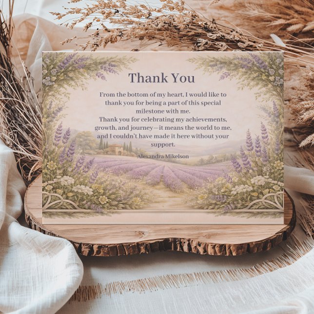 Tarjeta De Agradecimiento Lavender Field Garden Birthday (Subido por el creador)