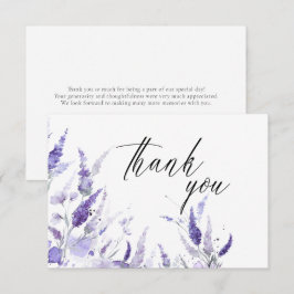 Tarjeta De Agradecimiento Lavender Floral Boda de Lilac Mauve Botánico