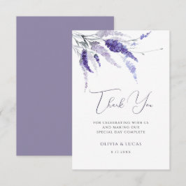 Tarjeta De Agradecimiento Lavender Floral Botánica Flores Silvestres Boho Bo