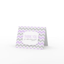Lavender Gray Chevron Baby Shower agradecimientos