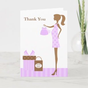 Tarjeta De Agradecimiento Lavender Mom To Be Baby Shower Gracias
