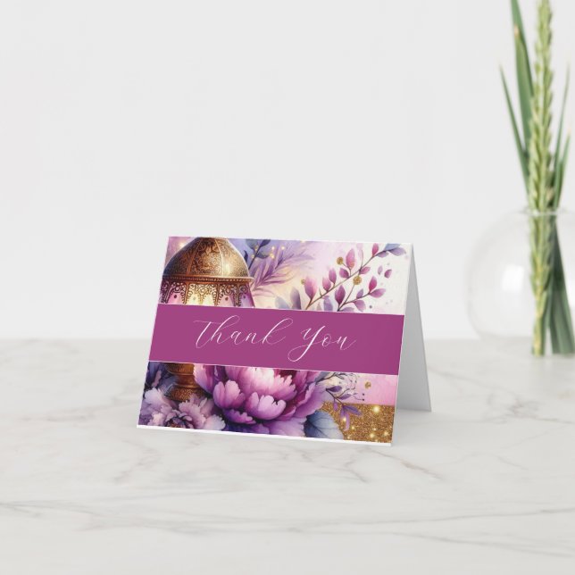 Tarjeta De Agradecimiento Lavender Peonies Light Watercolor Thank You (Anverso)