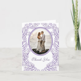 Tarjeta De Agradecimiento Lavender Purple Boda Botánico
