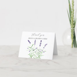 Tarjeta De Agradecimiento Lavender Purple Modern Floral Boda Gracias