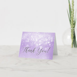 Tarjeta De Agradecimiento Lavender Purple Sparkle