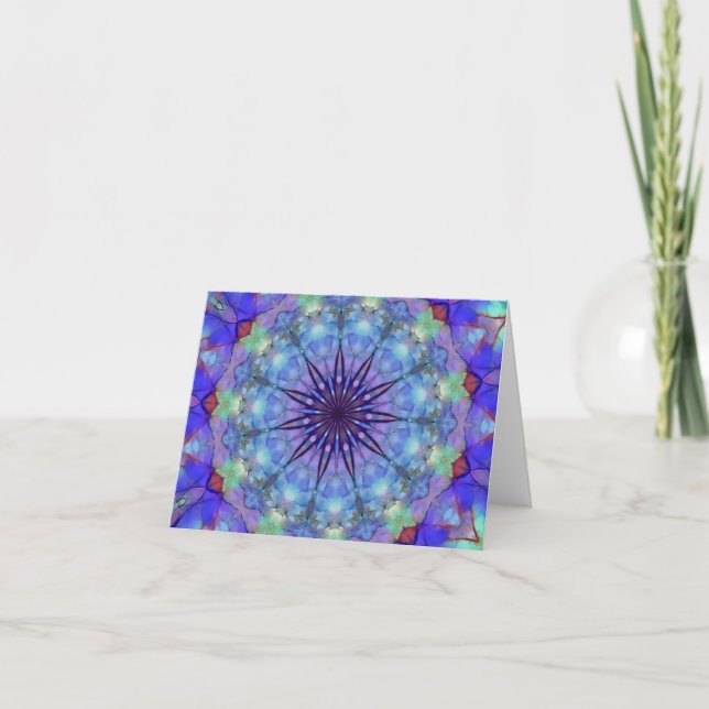 Tarjeta De Agradecimiento Lavender Starburst Mandala Notecards (Anverso)