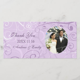 Tarjeta De Agradecimiento Lavender Swirls Gracias Cartas Fotográficas Bodas