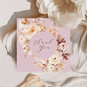 Tarjeta De Agradecimiento Lavender Vintage Floral Fall Baby Shower
