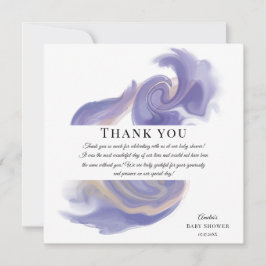 Tarjeta De Agradecimiento Lavender Watercolor Abstract Baby Shower