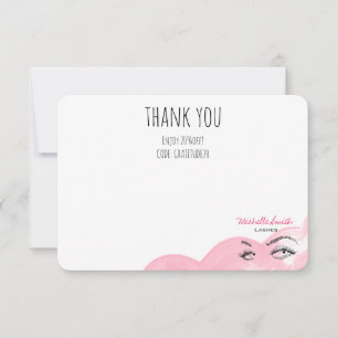 Tarjeta De Agradecimiento Lázagos de maquillaje Filo Rosado Gracias Descuent