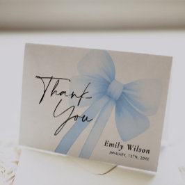 Tarjeta De Agradecimiento Lazo Azul