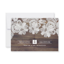 Lazo blanco | Barn Wood Boda Gracias Cartas