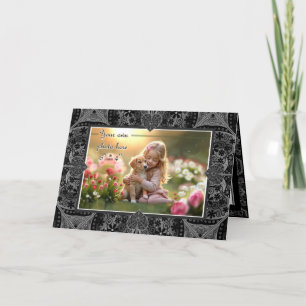 Tarjeta De Agradecimiento Lazo cerámico Negro