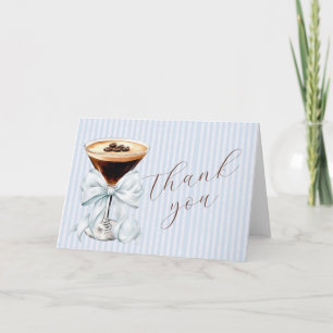 Tarjeta De Agradecimiento Lazo Coqueta Azul de Espresso Martini