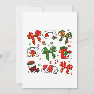 Tarjeta De Agradecimiento Lazo Coquette Enfermera Navidad Enfermería Feliz N