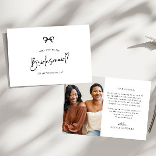 Tarjeta De Agradecimiento Lazo Coquette para la foto del día de mi boda de d