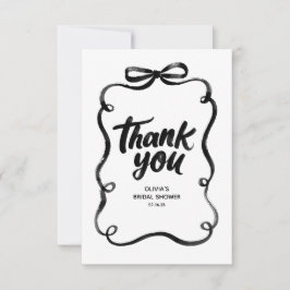 Tarjeta De Agradecimiento Lazo de cinta negro caprichoso para despedida de s