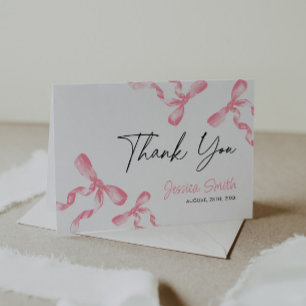 Tarjeta De Agradecimiento Lazo Rosa