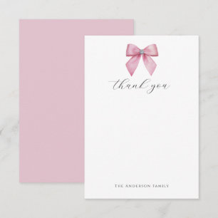 Tarjeta De Agradecimiento Lazo Rosa