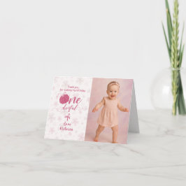 TARJETA DE AGRADECIMIENTO LAZO ROSA Y FLORES DE CALABAZA DE CAÍDA DE ARCO CU