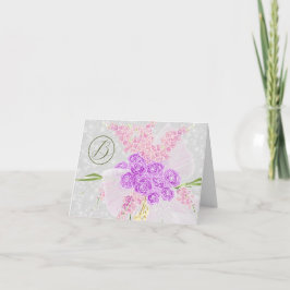 Tarjeta De Agradecimiento Lazo transparente rosa Coquette y ramo