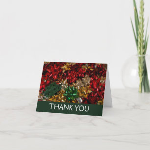Tarjeta De Agradecimiento Lazos de Navidad Coloridos Festivos Fiesta