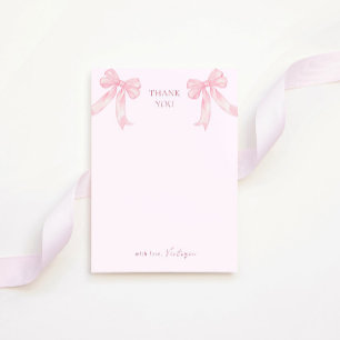 Tarjeta De Agradecimiento Lazos rosados femeninos para una elegante despedid