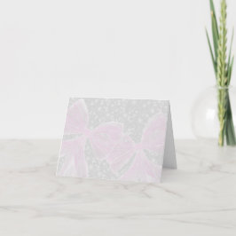 Tarjeta De Agradecimiento Lazos transparentes rosa Coquette Gracias