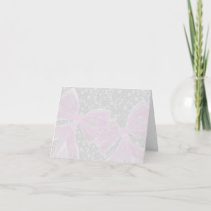 Tarjeta De Agradecimiento Lazos transparentes rosa Coquette Gracias