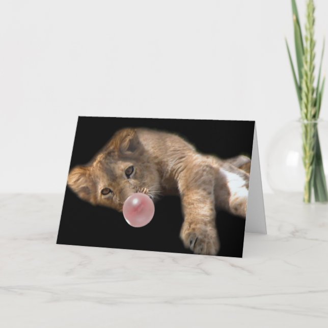 Tarjeta De Agradecimiento Lazy Lion (Anverso)