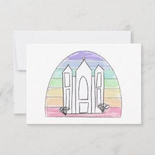 Tarjeta De Agradecimiento LDS Salt Lake City Temple rainbow sunset mormon