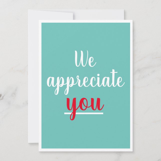 Tarjeta De Agradecimiento Le Agradecemos Su Excelente Gesto Gracias Verde az (Anverso)