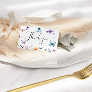 Tarjeta De Agradecimiento Le da a sus mariposas una flor silvestre Bridal Sh