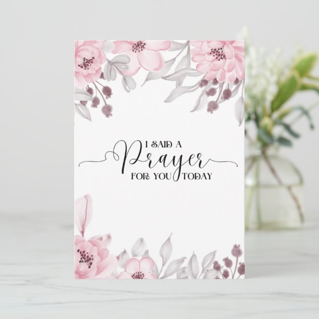 Tarjeta De Agradecimiento Le dije una oración por ti hoy (Anverso de pie)