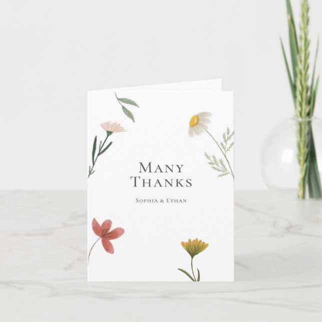 Tarjeta De Agradecimiento Leander Wildflower Boda (Anverso)
