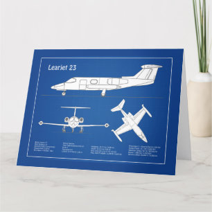 Tarjeta De Agradecimiento Learjet 23 - Planes de dibujo del avión ABD