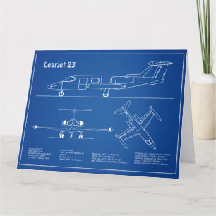 Tarjeta De Agradecimiento Learjet 23 - Planes de dibujo del plano del avión 