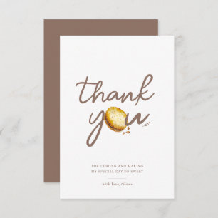 Tarjeta De Agradecimiento Leche y cookies Primera fiesta de cumpleaños Graci