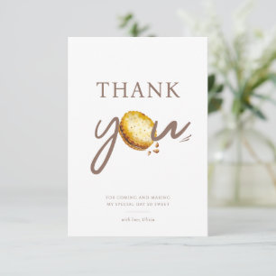 Tarjeta De Agradecimiento Leche y cookies Primera fiesta de cumpleaños Graci