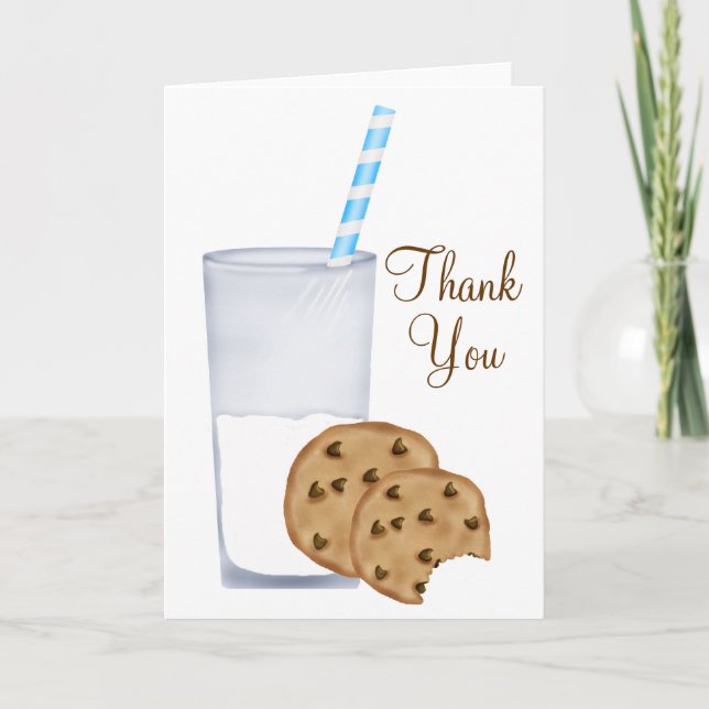 Tarjeta De Agradecimiento leche y galletas (Anverso)