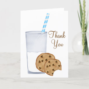 Tarjeta De Agradecimiento leche y galletas
